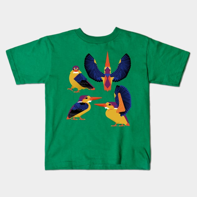 Oriental dwarf kingfisher Kids T-Shirt by Aline Eg